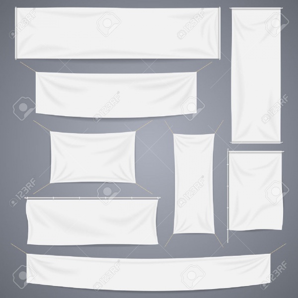 White Textile Hanging Banners