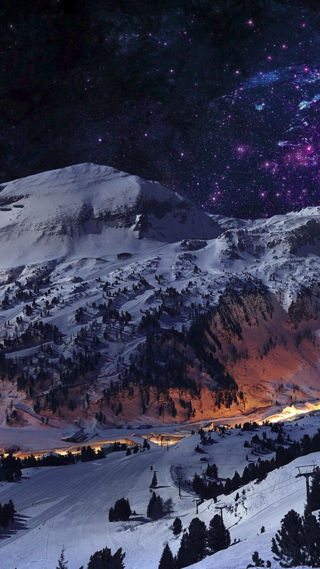 Winter Mountains Landscape iPhone Background