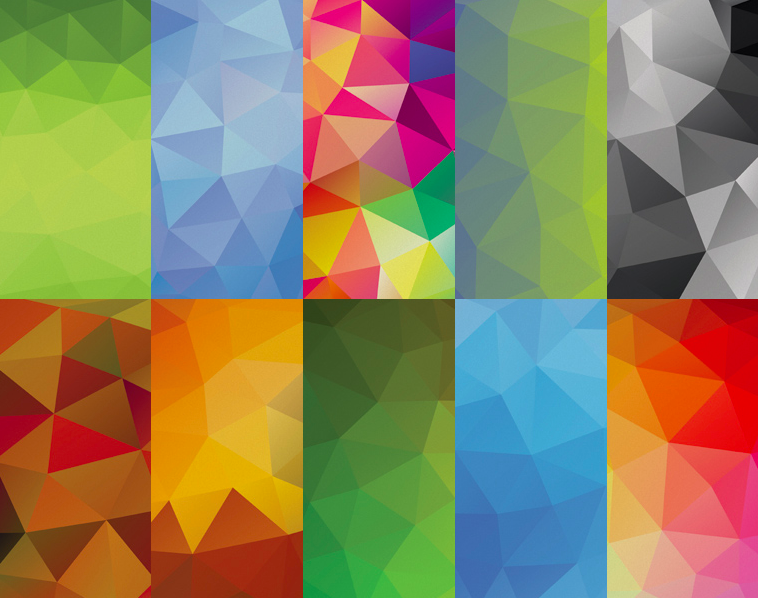 10 Colored Polygonal Backgrounds