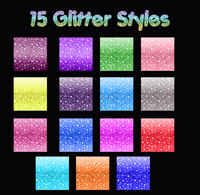 15 Glitter Styles Pattern Set