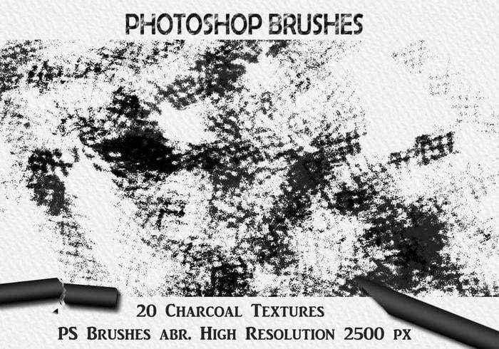 20 Charcoal Texture PS Brushes abr