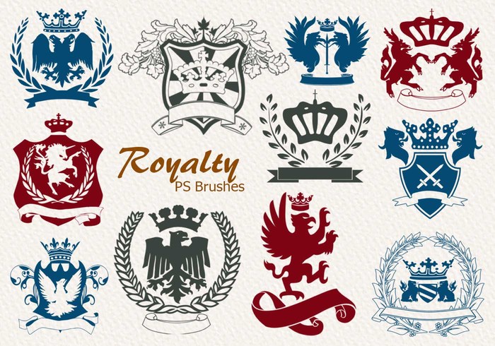 20 Royalty Emblem Crown PS Brushes