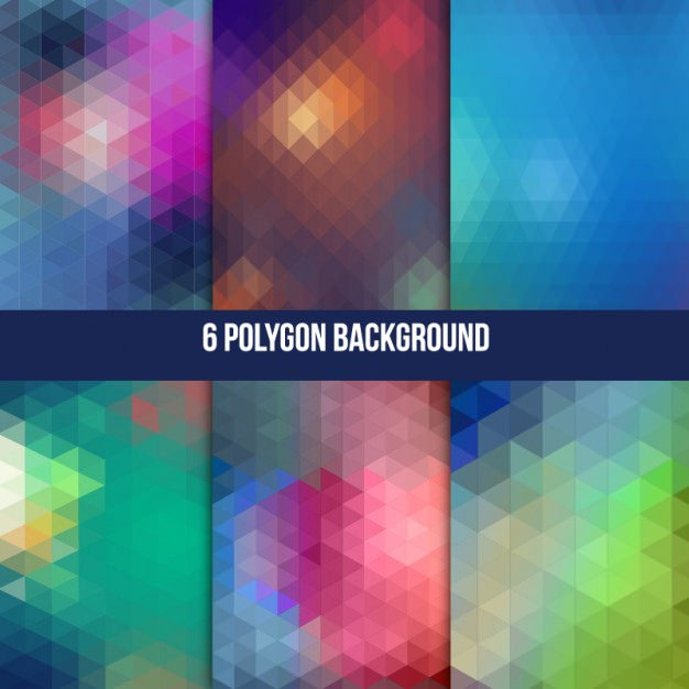 6 Polygonal Background vector