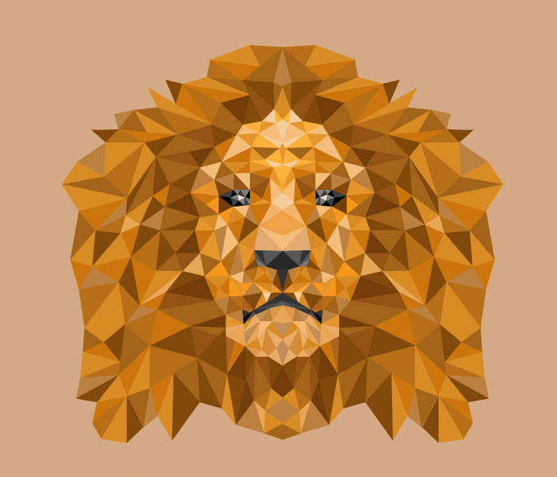 Lion Polygon Background vector
