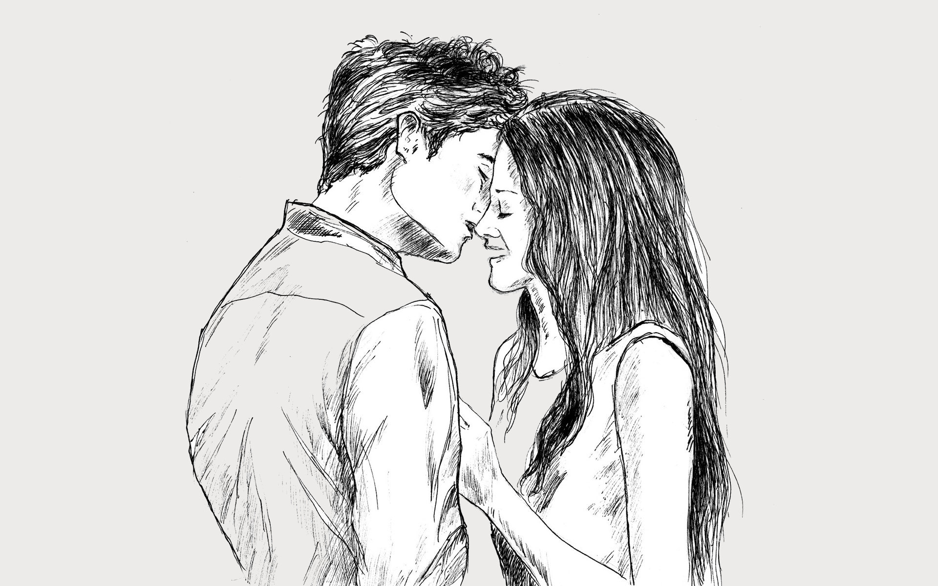 Sweet Kiss & Smile Love Drawing