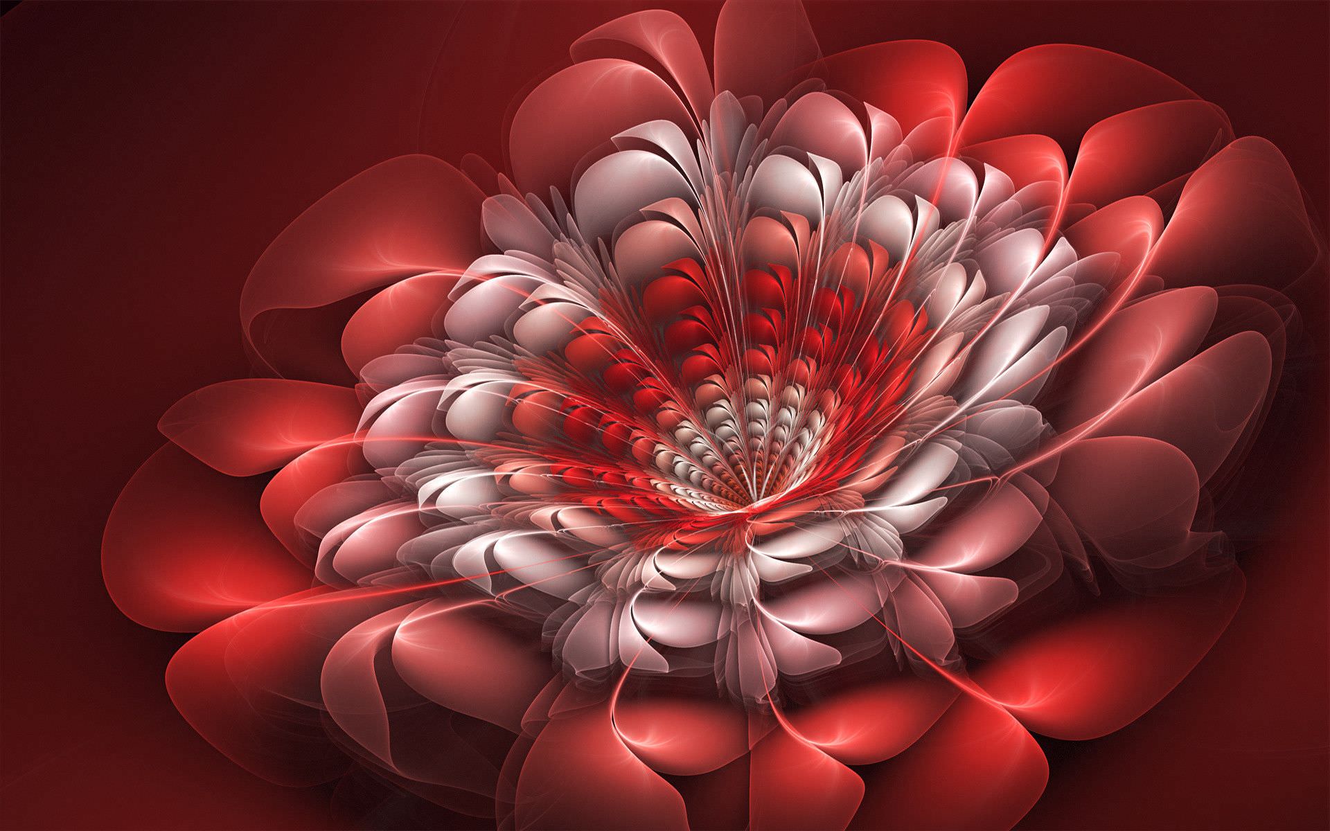 Fractal 3d Art Flowers Wallpaper