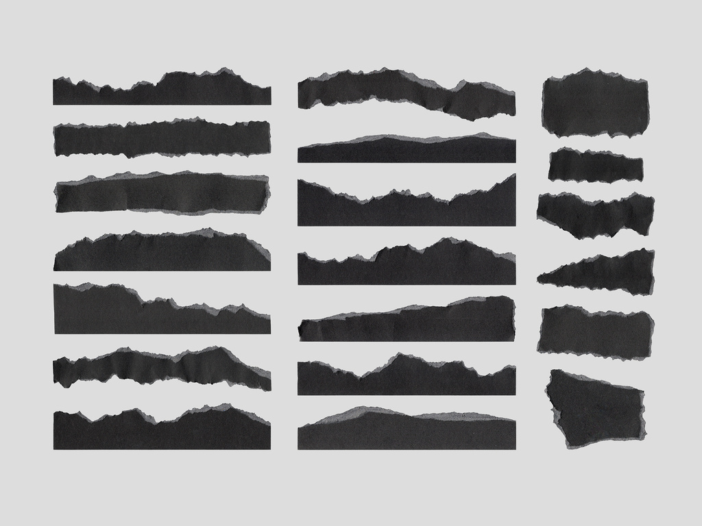 30+ Black Torn Paper Texture Pack