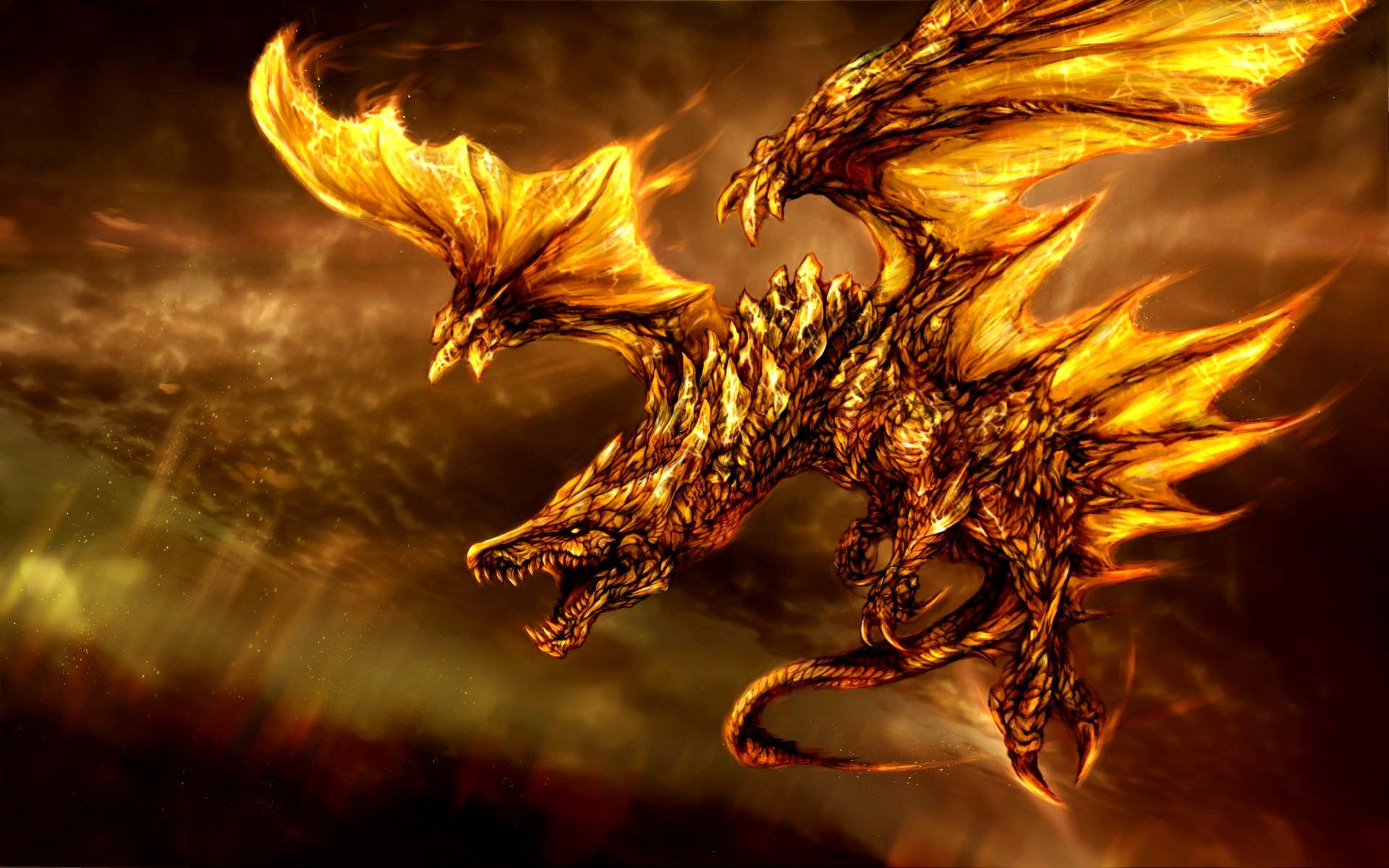 3D Fire Dragon Desktop Wallpaper