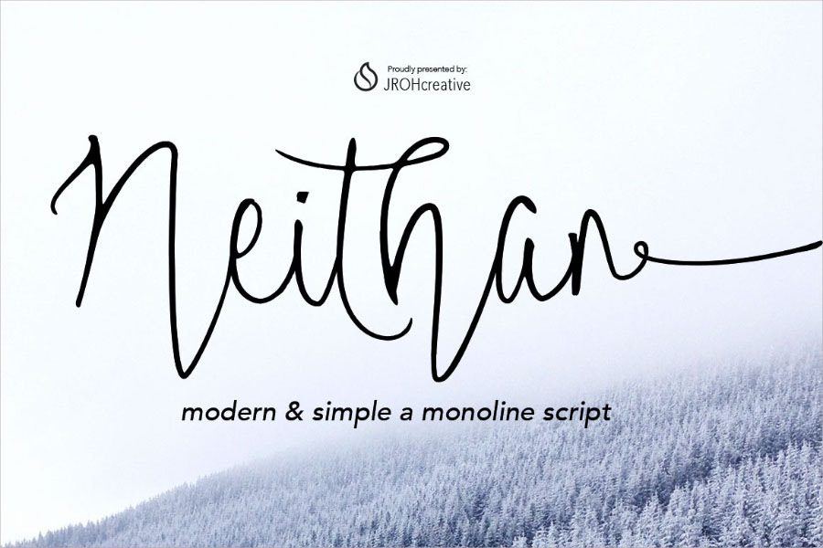 Elegant Neithan Monoline Font