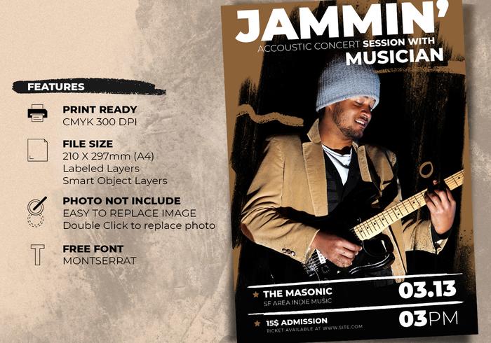 Acoustic Concert Flyer Posters Template