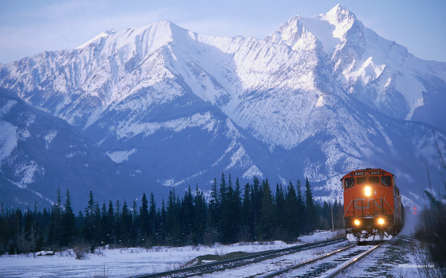 Amazing Train in Snow Mountains