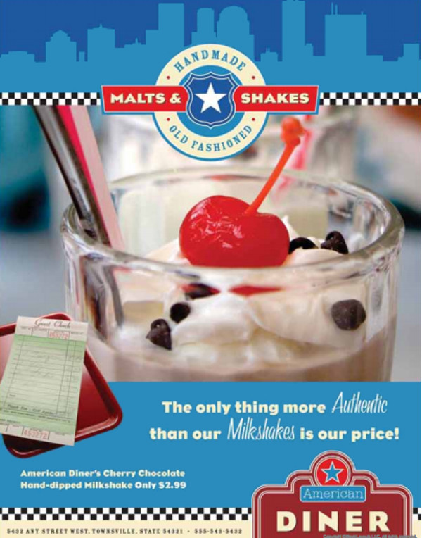 American Diner Food Flyer