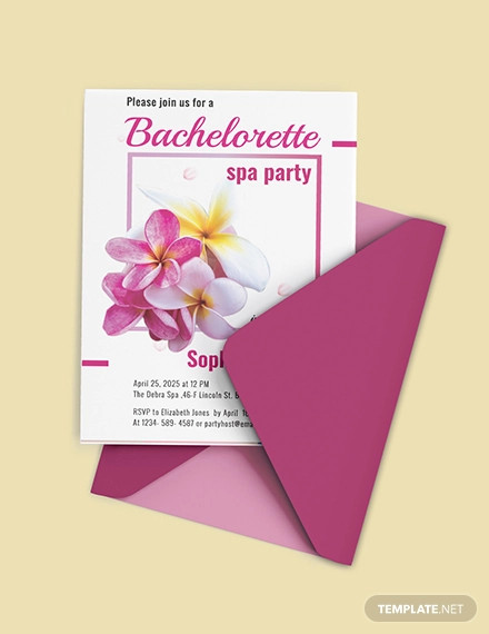 bachelorette spa party invitation template