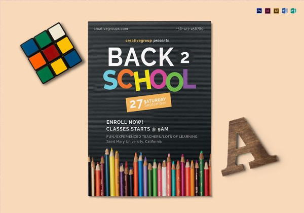 back to school flyer template