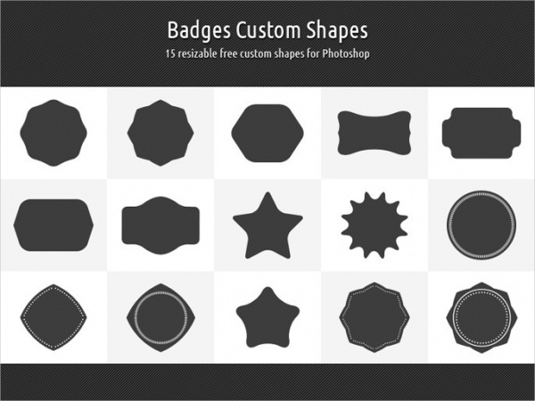 Badges Custom Shape Brushes for Photoshop