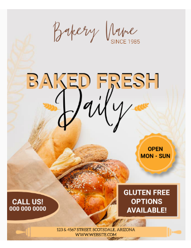 Bakery Flyer Ad Business Design Template