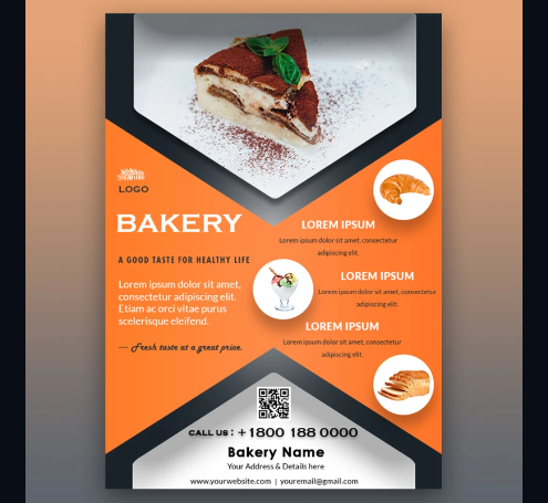 Bakery and Cupcake shop Flyer Template 