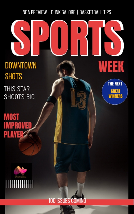 Basketball Sports Magazine Cover Template