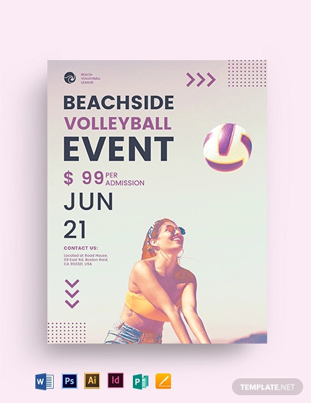 beach volleyball flyer template