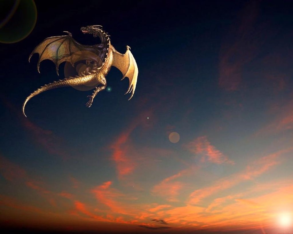 Beautiful Dragon in Sky Wallpaper