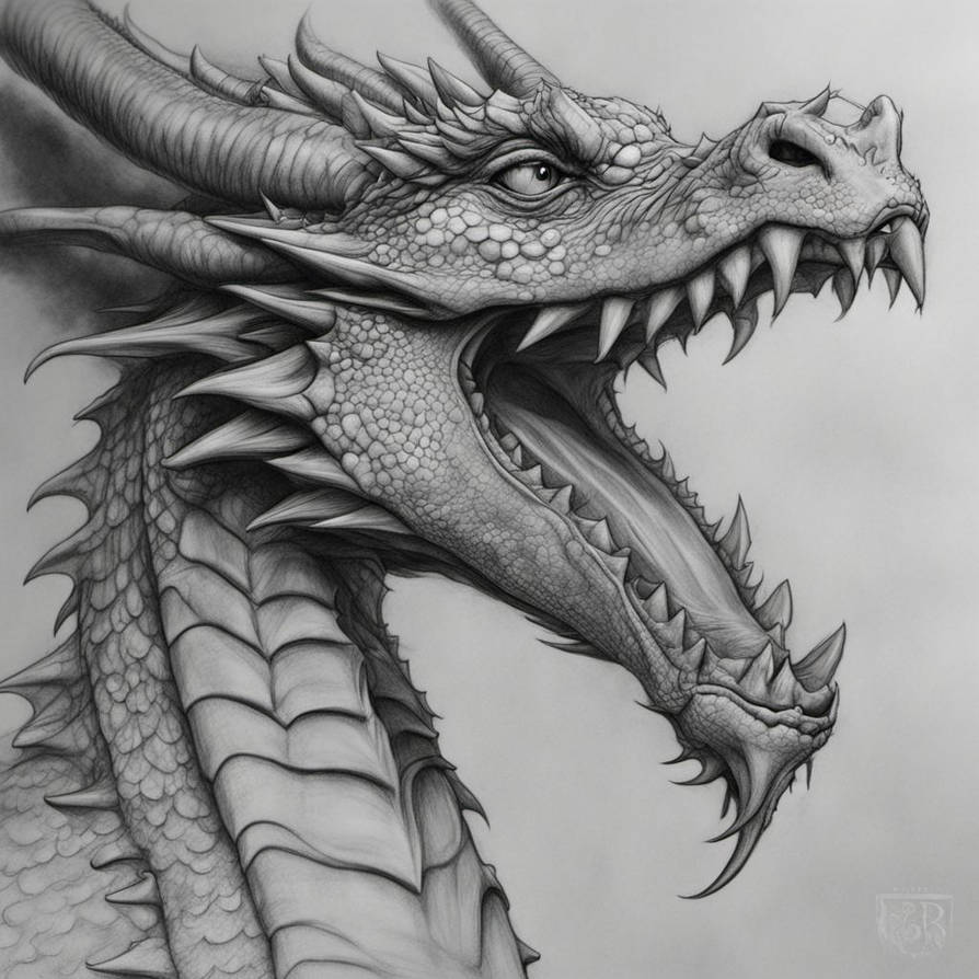 Beautiful High Quality Dragon Sketch