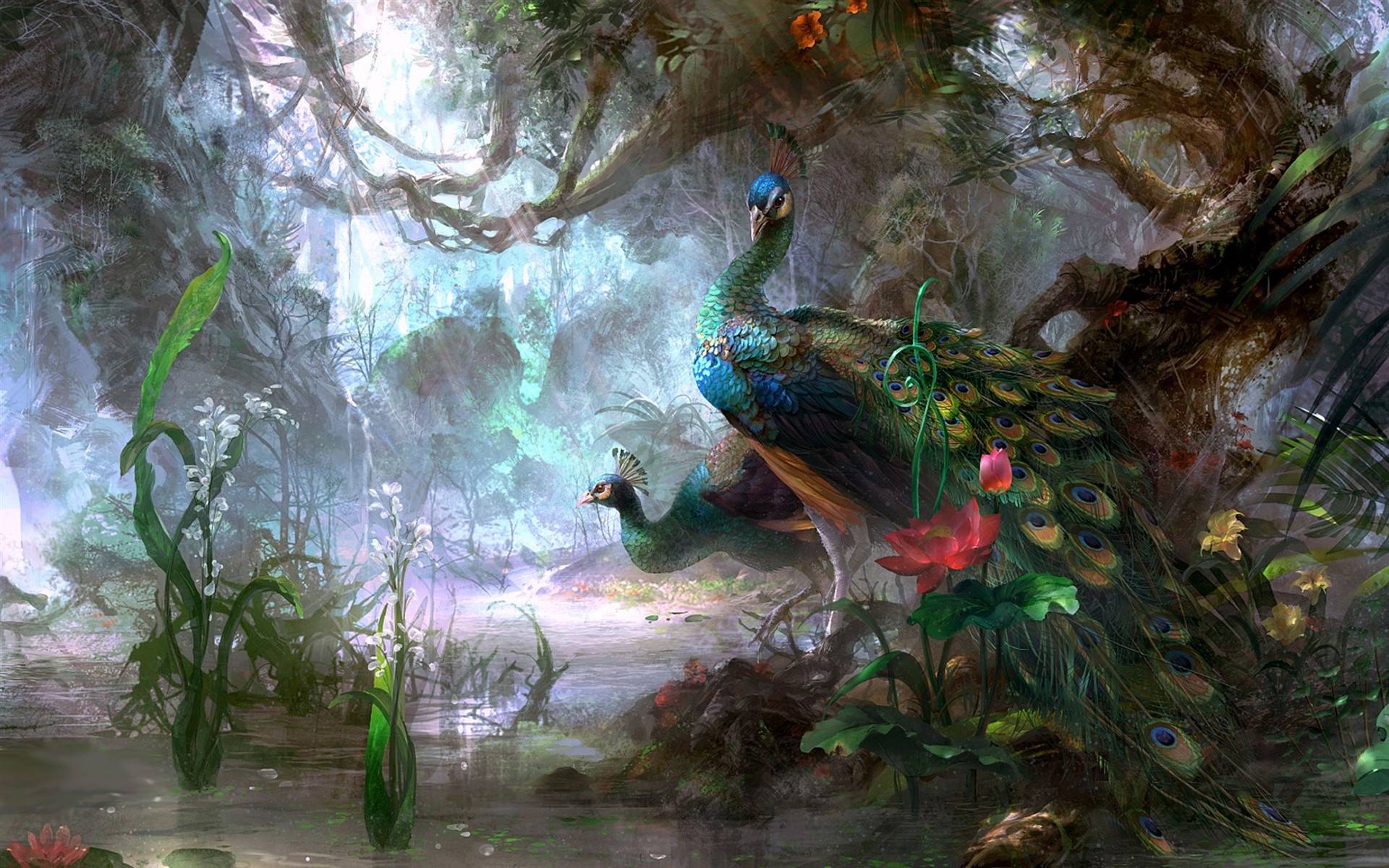 Beautiful Peacock Art Background