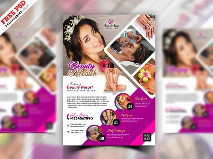 Beauty Spa Hair Salon Flyer PSD Template