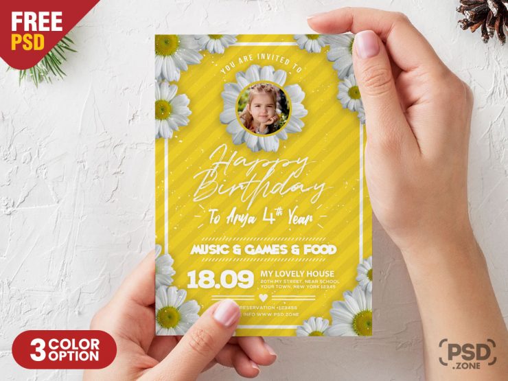 Birthday Card Design PSD Template