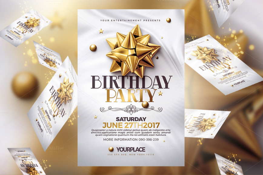 Birthday Invitation Psd Card Templates