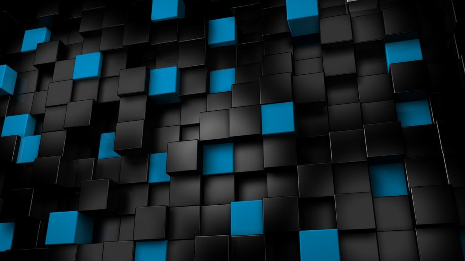 Blue 3D Cubes Wallpaper
