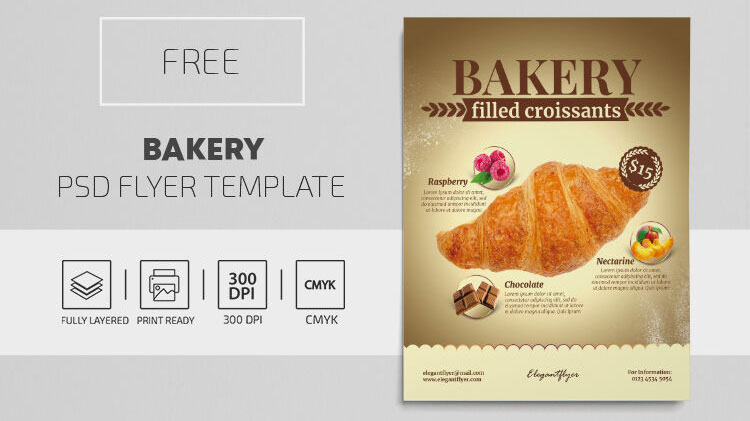 Bronze, Modern Bakery Flyer Template Free Download