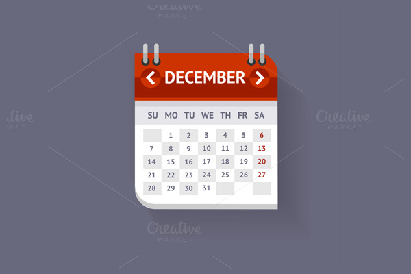 Business Calendar Flat Design