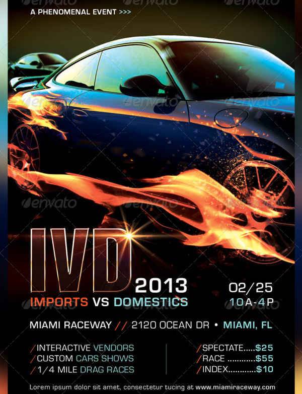 Car Racing Flyer Design