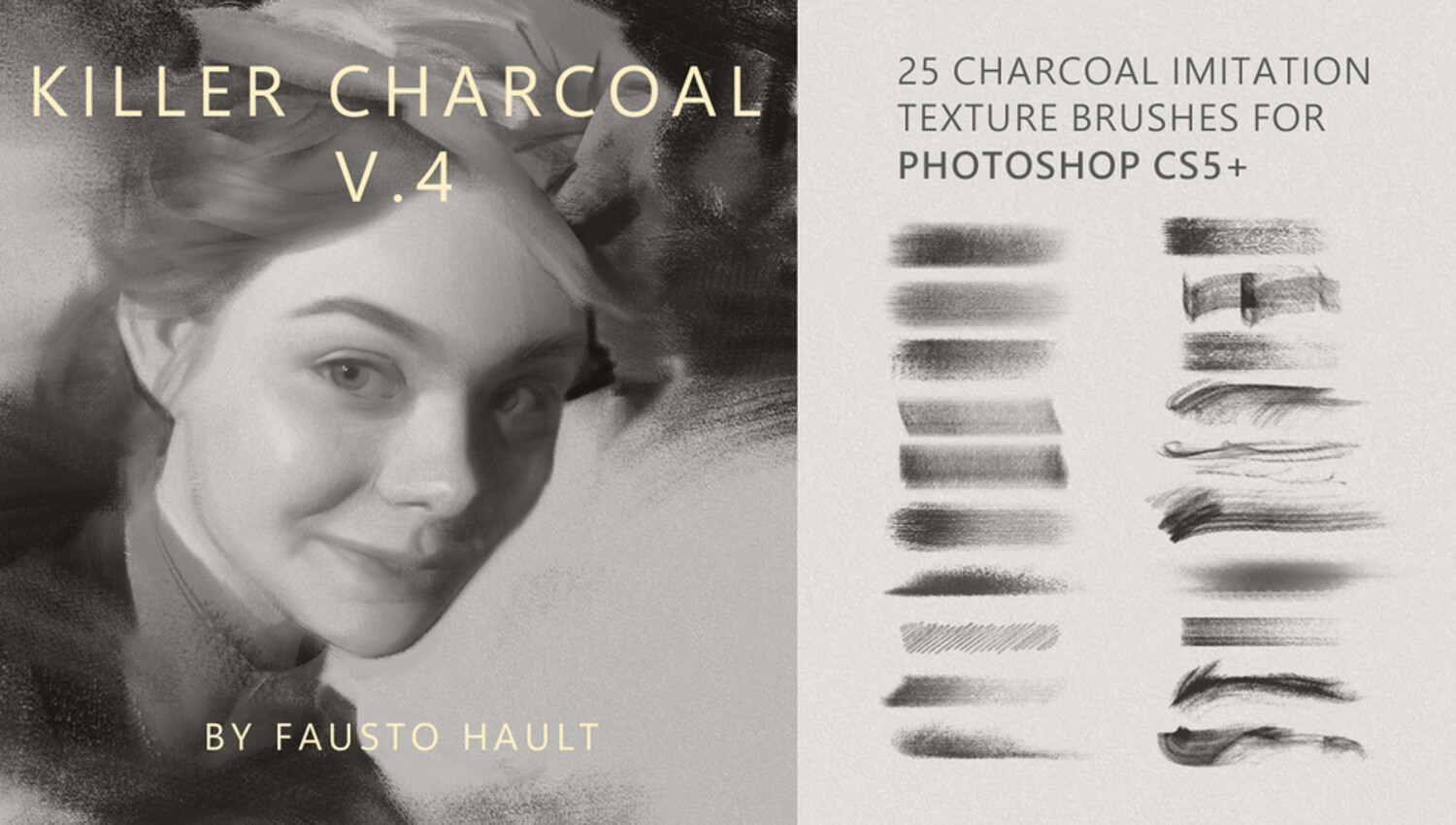 Charcoal Brushes for Photoshop