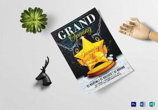 classy grand opening flyer template