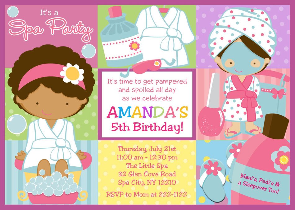 Clip art of Girls Spa Party Invitation Ideas Free