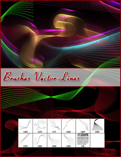 Colored Abstract Lines Brushes for Photoshop Download