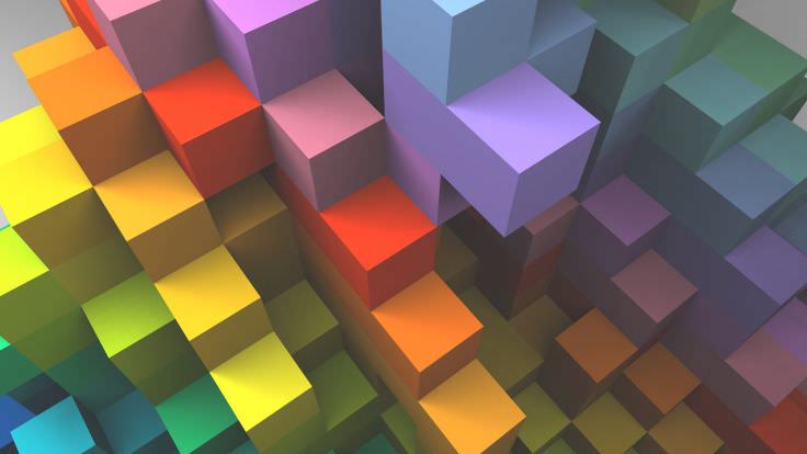 Colorful Cube Square Wallpaper