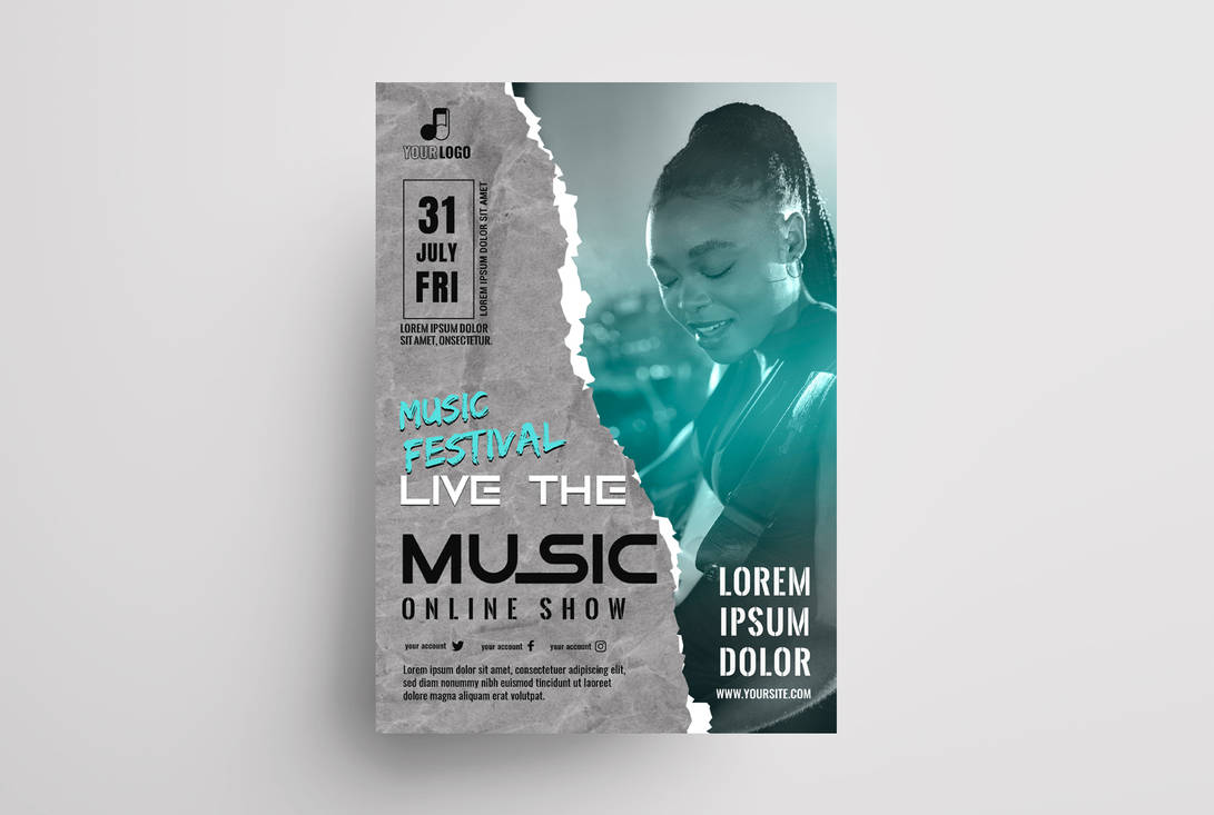 Concert and Festival Party Free PSD Flyer Template