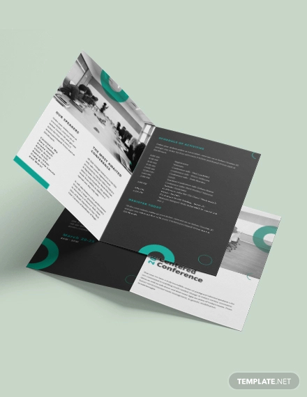 conference bi fold brochure template