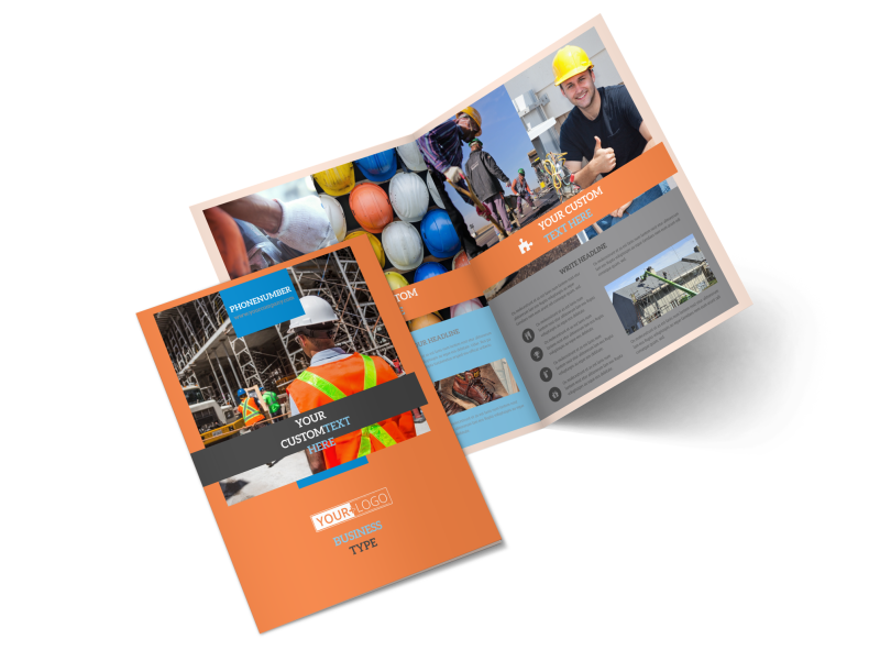 Construction Safety Bi-Fold Brochure Template