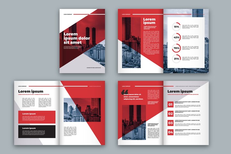 Corporate Modern bi Fold Landscape Brochure Template