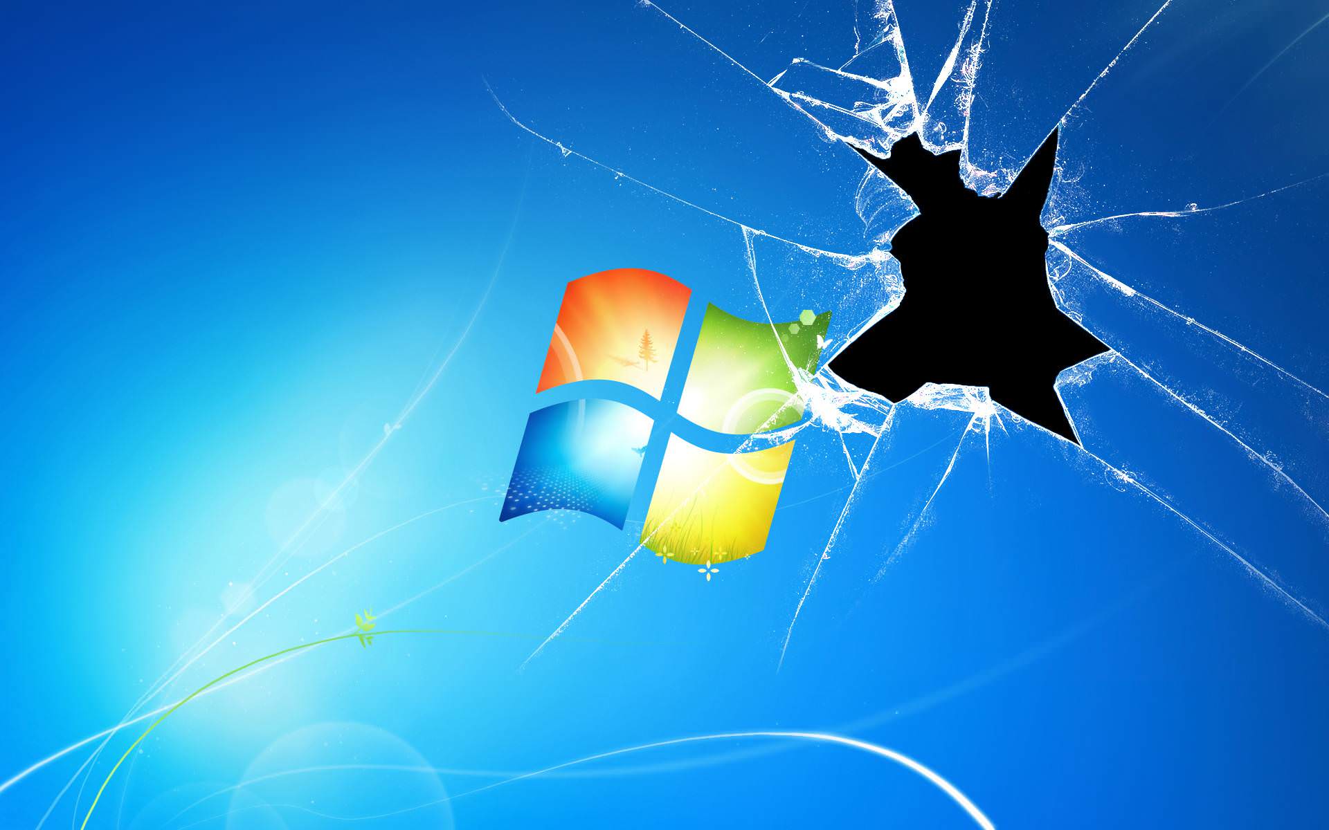 Cracked Screen Windows Wallpaper