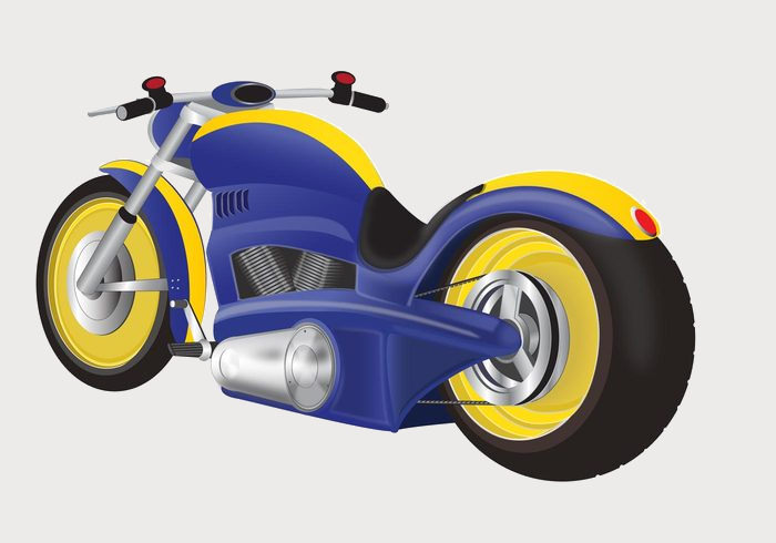 Custom Chopper Motorcycle Vector Graphic