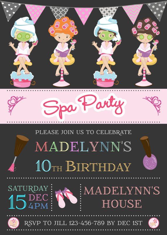 Custom Spa Party Invitation