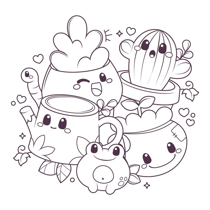 Cute Cartoon Coloring Pages