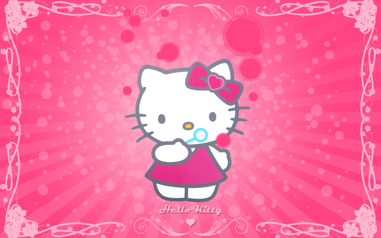Cute Kitty with Retro Background