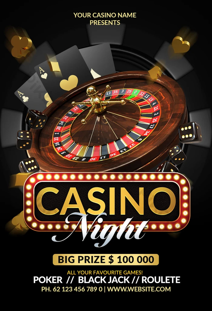 Dark Style Casino Night Flyer Template