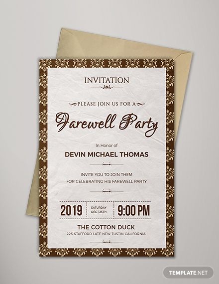 Download Free Farewell Invitation Templatev