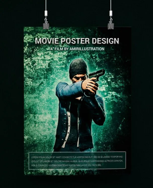 Download Free Movie Poster Template PSD Mockup